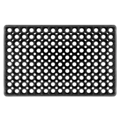 Image of Crystals Door Mats Outdoor rubber Front Mat Outside Heavy Duty Non Slip Dirt Trapper matting with Drainage Holes Black Hollow Matt 60cm x 40cm