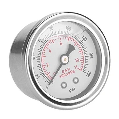 Image of Fuel Pressure Gauge, Liquid Filled Gauge,0 160 PSI/bar Car Regulator Gauge Fill Meter