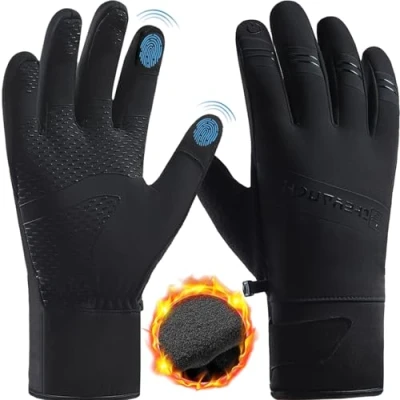 Image of Xndryan Thermal Waterproof Gloves Womens Mens Winter, Winter Warm Running Anti slip Cycling Touch Screen for Walking Driving Riding Skiing