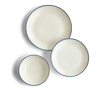 Image of Royal Doulton Dinner Set Gordon Ramsay Maze Denim Line Stoneware Tableware of 12 Plates, Side Plates and Cereal Bowls