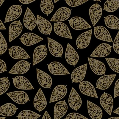 Image of Anniversary House Tiflair Black and Gold Foliage Lunch Napkins 3 ply Pack of 20