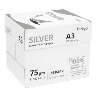 Image of Indigo Performer Plus Paper A3 75gsm White Box of 5 Reams (1 Box, Reams)