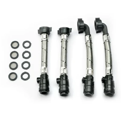 Image of Salamander Pumps Anti Vibration Couplers AV2 2 Straight Angled IV 15mm Hose to Push Fit Plastic Nut Attachments