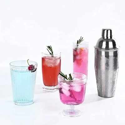 Image of Premium 24 Ounce (750ml) Stainless Steel Cocktail Shaker with Built in Bartender Strainer Essential Mixology Bar Set Accessories (Stainless Steel)