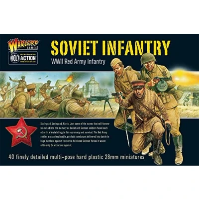 Image of Warlord Games Soviet Army Infantry 28mm Scale Plastic Miniatures for Bolt Action Highly Detailed World War 2 Table top Wargaming