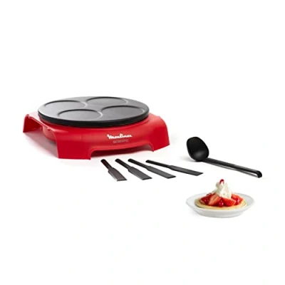 Image of Moulinex Crêpe Accessimo PY312511 Party Crepe Pancake Set Non Stick Thermoplastic Insulation System, red