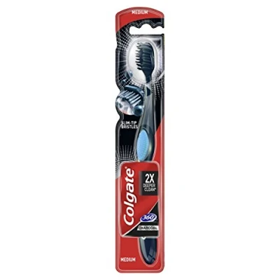 Image of Colgate Toothbrush 360 Charcoal Black Medium Cdu 12, pack of 6
