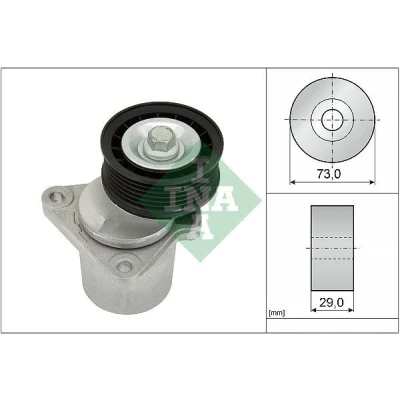 Image of 30731938 Tensioner Lever, v ribbed belt INA 534 0128 20 73mm 29mm FORD: MONDEO 3, 4 Turnier, Transit Mk6 Van, VOLVO: V70 S80 II