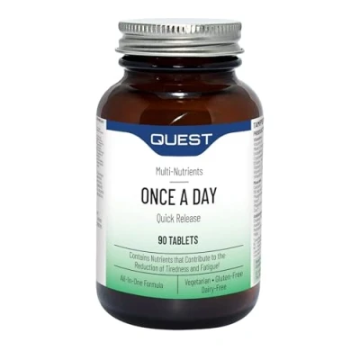 Image of Quest Once A Day Multivitamins and Minerals Supplements. Daily Vitamins for Men &amp; Women to Support Boost Overall Well Being. C, D, B, Iron, Magnesium, Zinc More (90 Tablets)