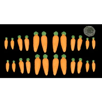 Image of 24 x 3D Edible Icing Carrots Sugar Cupcake/Cake Decoration Toppers
