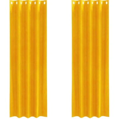 Image of vidaXL Blackout Curtains with Eyelets 2 pcs Mustard Yellow Velvet