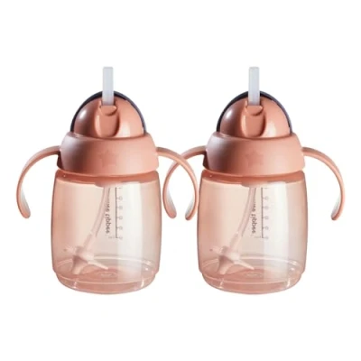 Image of Tommee Tippee Superstar Weighted Straw Cup for Toddlers, 6 Months+, 10oz, Shake and Spill Proof, Antimicrobial Straw, Pack of 2, Pink