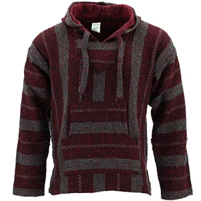 Image of Siesta Mexican Baja Jerga Hoody Maroon Speck (Medium)