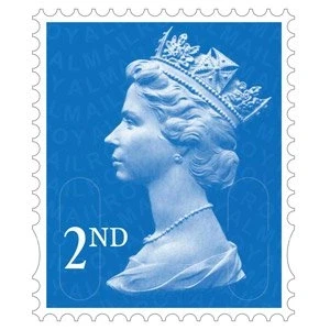 Image of 100 x 2nd Class Standard Self Adhesive Stamp Sheet Royal Mail Post Office