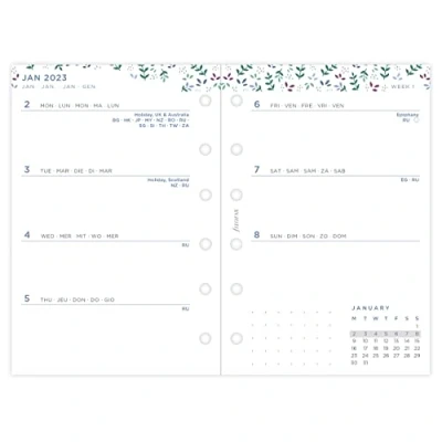 Image of Filofax Pocket Garden Week to View 2023 Diary, White (23 68292)