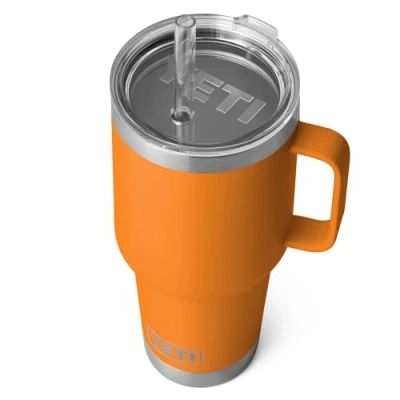 Image of YETI Rambler Straw Mug, Stainless Steel Vacuum Insulated Mug with Stronghold Lid, King Crab, 35 oz (1035 ml)