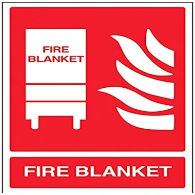 Image of V Safety Fire Blanket Sign 200mm x 300mm Self Adhesive Vinyl