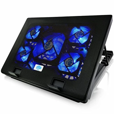 Image of AABCOOLING NC71 Laptop Cooling Pad with 5 Fans, Adjustable Tilt and Blue Backlight, Silent Cooler, Ventilator, PC Pad, Cooler