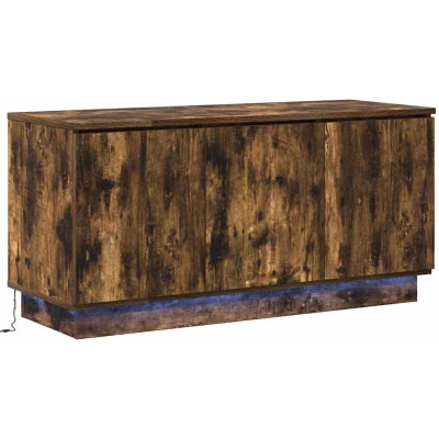 Image of vidaXL TV Cabinet Smoked Oak 100x38x49 cm Engineered Wood