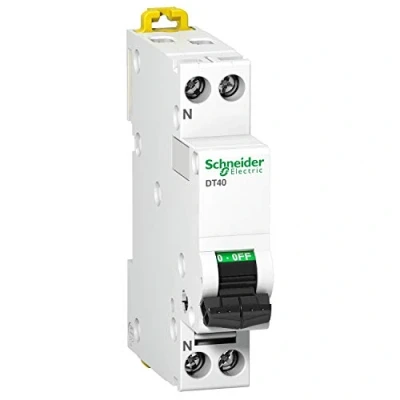 Image of Circuit breaker schneider dt40 phase + neutral 2 amps curve c electric a9n21020