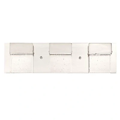 Image of Westinghouse Lighting 63299 Cava II Three Light, 21 Watt LED Indoor Wall Fixture, Brushed Nickel Finish with Bubble Glass