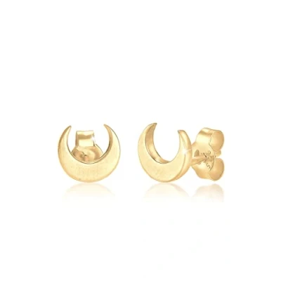 Image of Elli Earrings Ladies Stud Crescent Moon Luna Basic Matt in 925 Sterling Silver