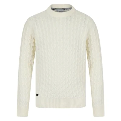 Image of Tokyo Laundry Men&#039;s Chunky Cable Knit Crew Neck Jumper Cream