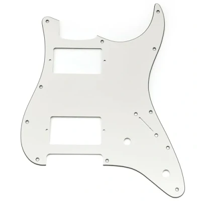 Image of Musiclily Pro 11 Holes ST HH Guitar Pickguard with Covered Humbucker 2 Pot Layout for Fender Squier Strat Style Electric Guitar, 3ply Aged White