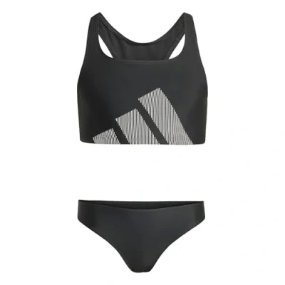 Image of adidas Girl&#039;s Big Logo C Back Bikini Set, Black, 7 8 Years