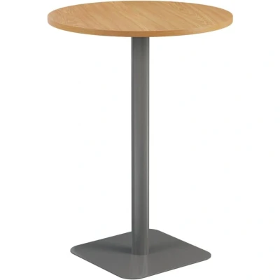 Image of Vivace 800mm High Table Oak Top and Silver Legs Ref CH2695SVNO