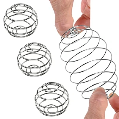 Image of shuangtuo 4 PCS 304 Stainless Steel Bottle Mixer Ball, Protein Shaker Ball Wire Whisk Blender Mixing with Box for Drink Cup