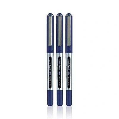 Image of uni ball Eye Micro UB 150 Fine Rollerball Pen Blue, Pack of 3