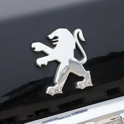 Image of Car Emblems for Peugeot 207 208, Zinc Logos Badges Stickers Self adhesive Detachable Interiors Accessories,Silver