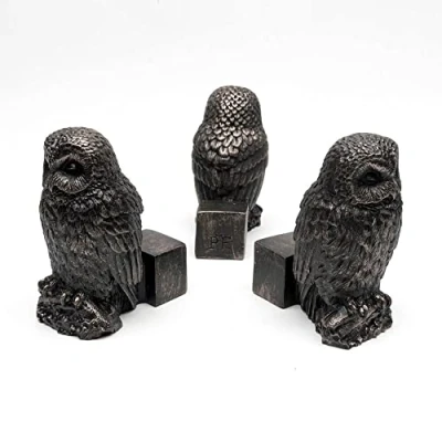 Image of Plant Risers for Pots. Decorative Feet Planters. Use Indoor and Outdoor to Improve Airflow Drainage. Hand Painted Owl Set of 3