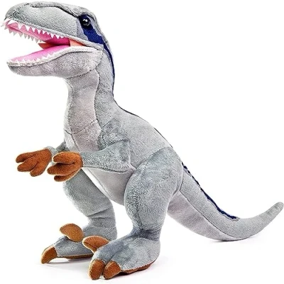 Image of lilizzhoumax Simulation Velociraptor Plush Toy Realistic Cuddly Stuffed Animal Dinosaur Cute Soft Home Decoration Animals Collection birthday Gift for Kids 43cm/17