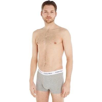 Image of Calvin Klein Men&#039;s Low Rise Trunk 3pk 0000u2664g Trunk, Grey (Grey Heather), L