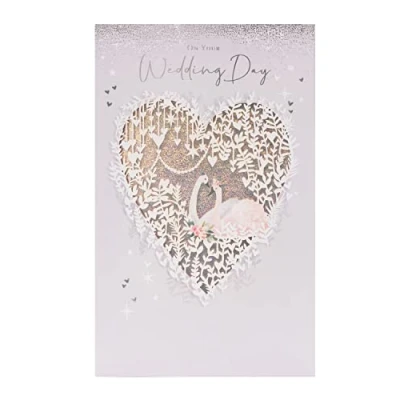 Image of UK Greetings Wedding Card for Him/Her/Friend Swan Design