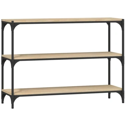 Image of vidaXL Book Cabinet Sonoma Oak 100x33x70.5 cm Engineered Wood and Steel