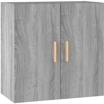 Image of vidaXL Wall Mounted Cabinet Engineered Wood with Grey Sonoma Finish Scandinavian Design for Versatile Room Placement 60x30x60 cm