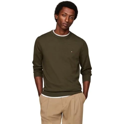 Image of Tommy Hilfiger CREW NECK Jumper, Men&#039;s, Size: 3XL, Army green