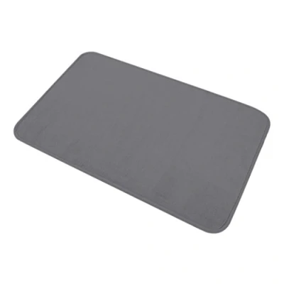 Image of Douceur d&#039;Intérieur Vitamin Bathroom Rug, Polyester, anthracite, 45 x 75cm