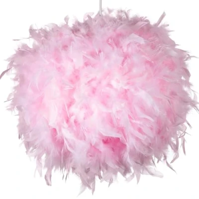 Image of 30cm Pink Feather Light Shade, Lamp Shade for Pendant Ceiling Light, Table Lamp, Floor Fluffy Lampshade Living Room, Bedroom by Klass Home Collection