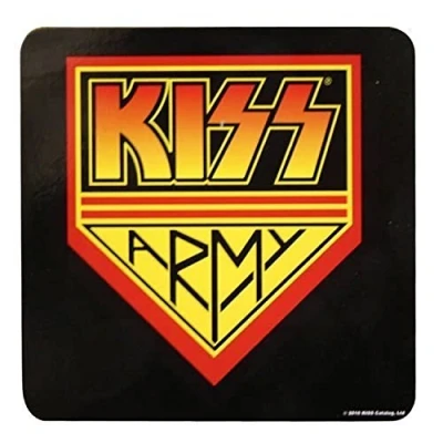 Image of Rock Off KISS Coaster Army Logo Single Drinks Gift Band Album Fan Official