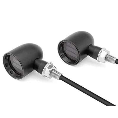 Image of Alchemy Parts Mini LED Motorbike Indicators CNC Aluminium PAIR (Matt Black)