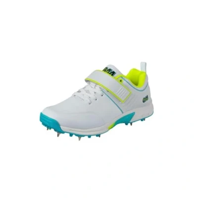Image of Gunn &amp; Moore Unisex Aion Cricket Shoe, White Fluro Yellow Blue, 6 UK