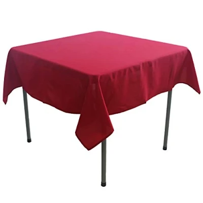Image of KaitatsuSen Square Polyester Fabric Tablecloth, Red, 150x150 cm
