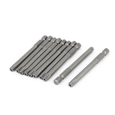 Image of sourcingmap T30 Type 1/4 inch Hex Shank 75mm Long Magnetic Torx Screwdriver Bit 10pcs