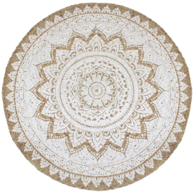 Image of vidaXL Area Rug Braided Jute Printed 180 cm Round
