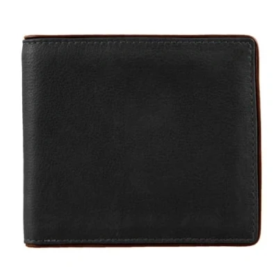 Image of Dents Mens Severn Leather RFID Blocking Coin Bifold Wallet Black/Dark Tan