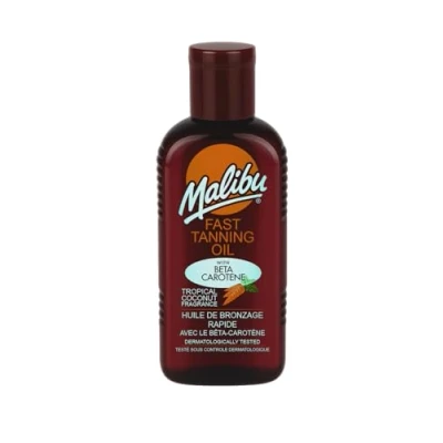 Image of Malibu Sun Bronzing Fast Tanning Oil with Beta Carotene, Water Resistant, Tropical Coconut Fragrance, 200ml